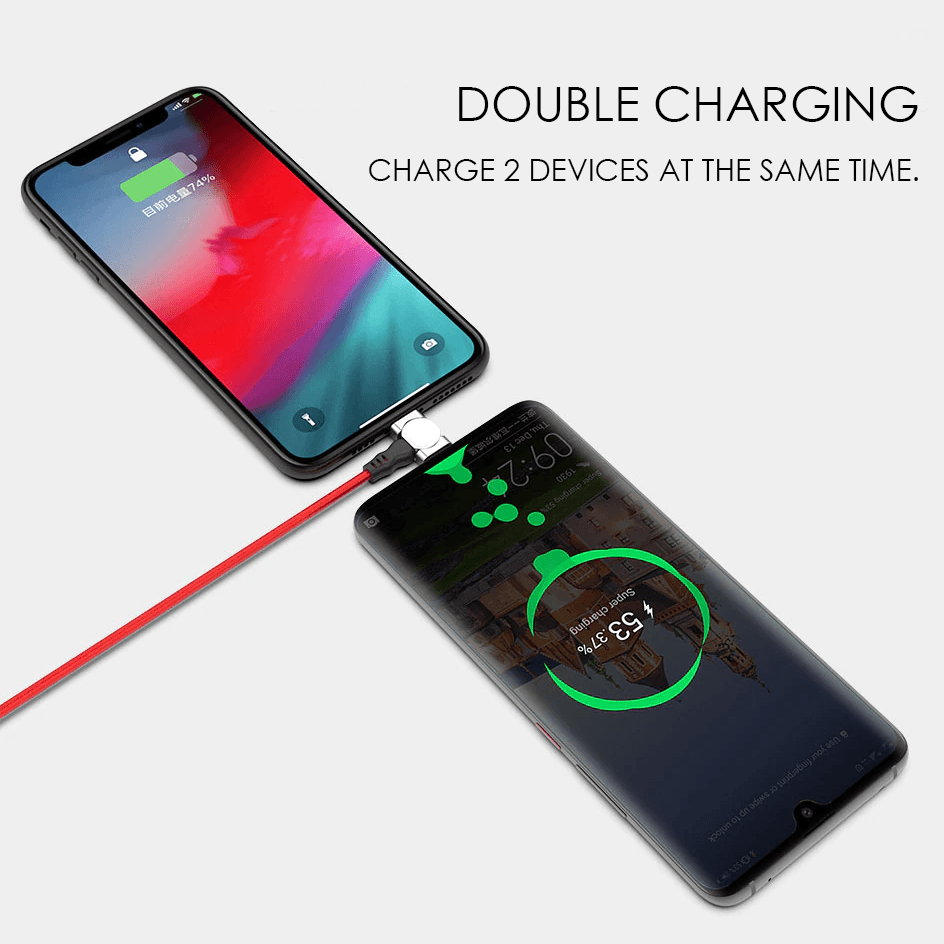 180° Magnetic Ring Charging Cable (with 2 Ports)