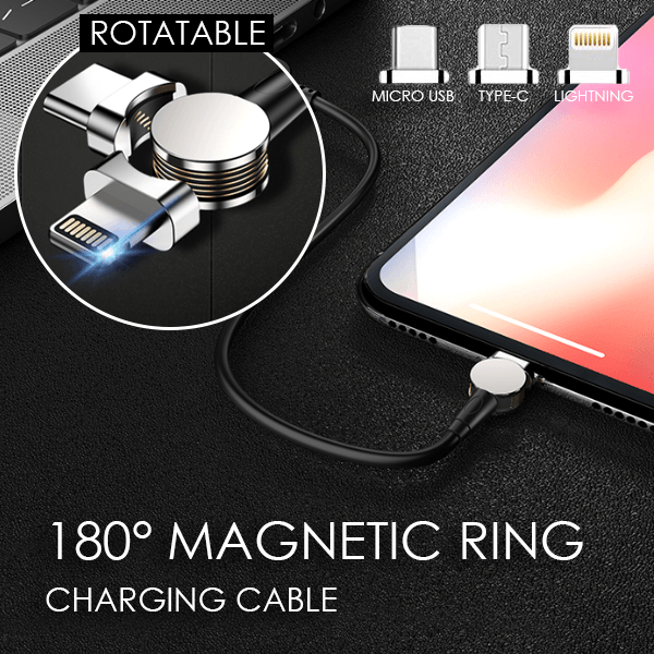 180° Magnetic Ring Charging Cable (with 2 Ports)